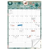 2026-2027 Wall Calendar, 18 Months 17" x 12" Floral Style Designs | July 2026-Dec 2027 FSC-Certified Paper, Twin-Wire Binding, Large Writing Blocks Past/Next Month View Holiday Reminders