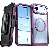 Designed for iPhone 17 Air Case with Belt Clip Holster, Kickstand Slim Cover Compatible with Magsafe Chargers - Phone Case for iPhone 17 Air - Wine