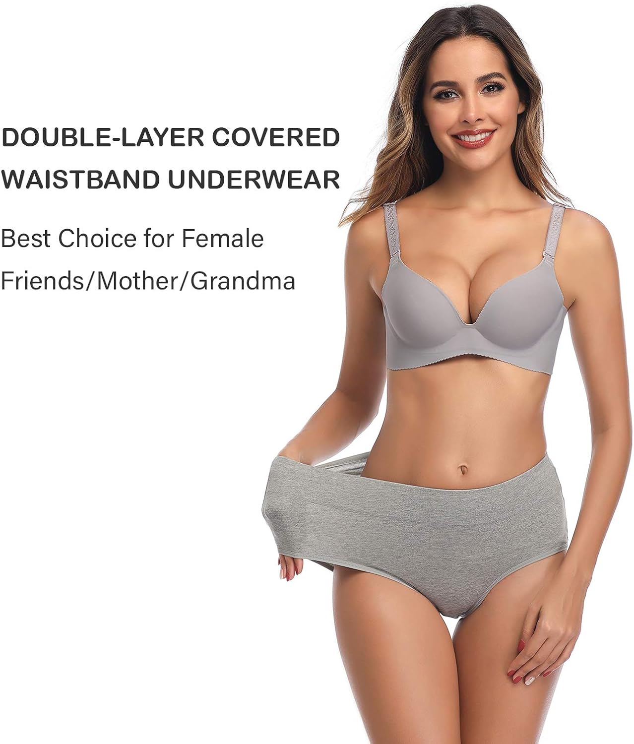 Womens Underwear, No Muffin Top Full Coverage Cotton Underwear Briefs Soft Stretch Breathable Ladies Panties for Women at  Women’s Clothing store