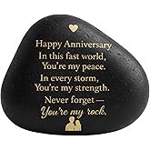 BOMBAY CRYSTALS EXPORT You are My Rock Engraved Decorative Stone for Him & Her Wedding, Couple Keepsake, Home Desk Décor
