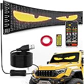 Pak Scrolling Advertising LED Sign, 14.7” x 3.6” Devil Eyes Light for Cars, Programmable Store Sign with Remote APP Control, Flexible Digital Display, DIY Text Pattern Animations for Shop Bar Hotel