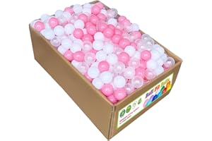 LOVGRILS 500 Pink Ball Pit Balls for Kids, Pit Balls 500, Crushproof Plastic Ball Pit Balls for Toddlers and Kids Playtime - Safe Indoor/Outdoor Play Supplies - 2.2 Inch - Multicolored/Pastel/Assorted