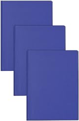 nu: Office A4 Casebound Manuscript Notebook 96 Sheets Blue Pack of 3