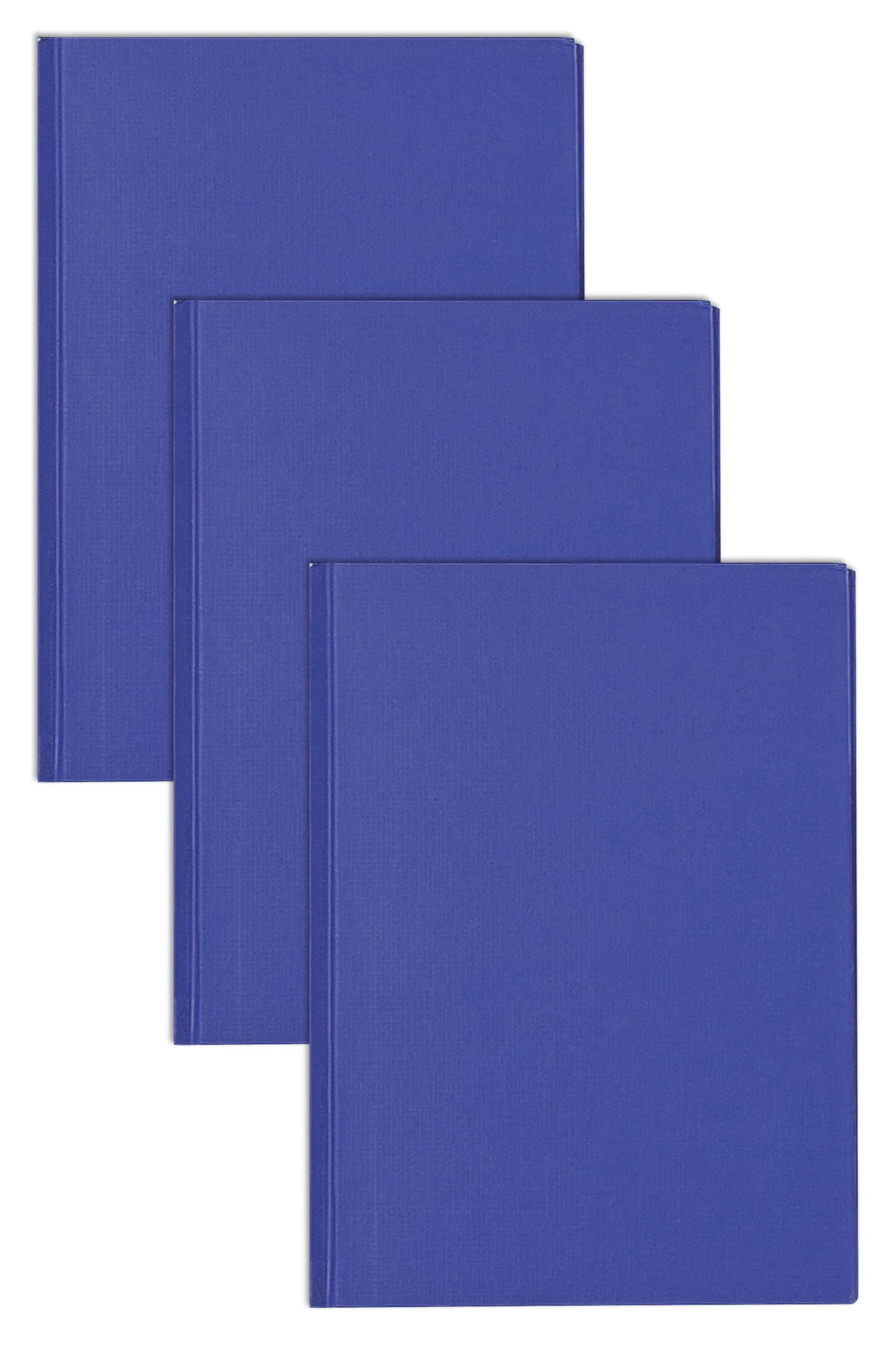 nu: Notebooks - A4 Casebound Manuscript - Office Range - A4 Notebook - Stationery Notebooks - Writing Pad - 96 sheets,Blue - Multipack of 3
