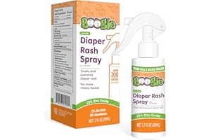 BOOGIE WIPES Boogie Diaper Rash Cream Spray for Baby, Travel Friendly No-Rub Touch Free Application for Sensitive Skin, Over 200 Sprays per Bottle, 1.7 oz (Pack of 1)