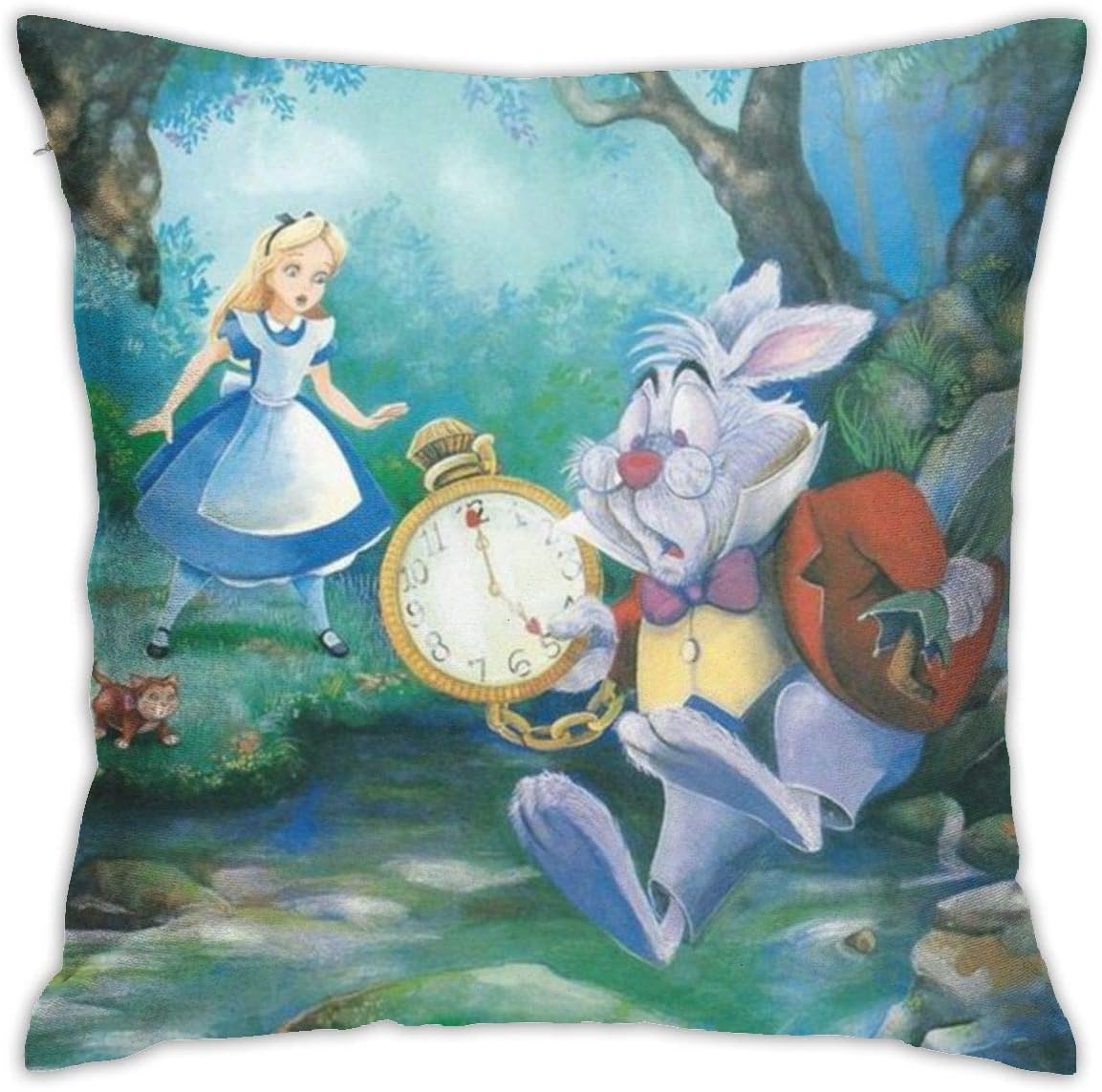 TDFJKxcv Alice in Wonderland Pillowcase Covers 18x18 Decorative Sofa Seat Car Soft