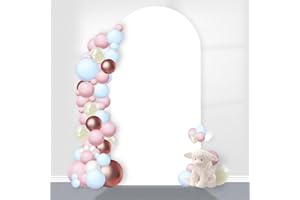 M. CONDUCTED Arch Backdrop Cover, 6FT Wedding Arch Cover Spandex Fitted Arch Covers Stretchy Cardboard Chiara Wall Backdrop Stand Fabric - White Arch Backdrop Panels for Birthday Party Baby Shower Banquet Decor