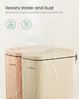 SONGMICS 5 L Slim Bathroom Bin with Pedal Lid Soft Close Steel LTB560A01 view 5