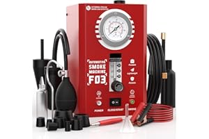 AUTTOPS Smoke Machine Automotive with Pressure Gauge and Flow Meter, F03P EVAP Built-in Air Pump, Smoke Leak Detector Tester for Car & All 12V DC Vehicles in Vacuum, Fuel Diagnostic Pipe System (Oil Excluded)