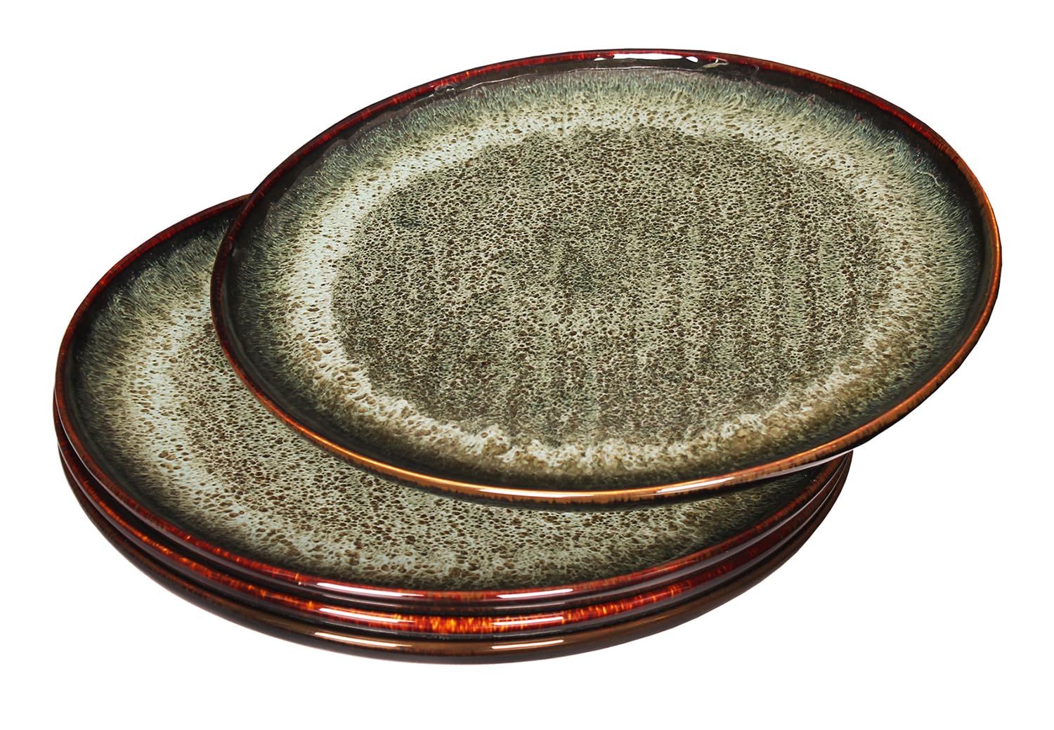 jinsongdafa Ceramic Dinner Plates Set, 25.5 CM Dessert Plates Set of 4, for Platter Tray Serving Plate - Microwave Dishwasher Safe,Scratch Resistant,Dinnerware Kitchen Porcelain Serving Dishes