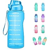 4AMinLA Motivational Water Bottle 64/100oz Half Gallon Jug with Straw and Time Marker Large Capacity Leakproof BPA Free Fitne