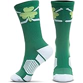 ChalkTalkSPORTS Hockey Performance Crew Socks - Shamrock - Mid-Calf Socks - Green - Adult