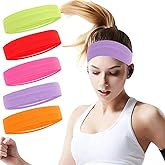 oneye Workout Headbands for Women Solid Non Slip Headband Breathable Sport Headbands Silicone Sweatbands Elastic Sport Hair Bands for Yoga Running Sports Travel Indoor Fitness Gym with 5 PCS
