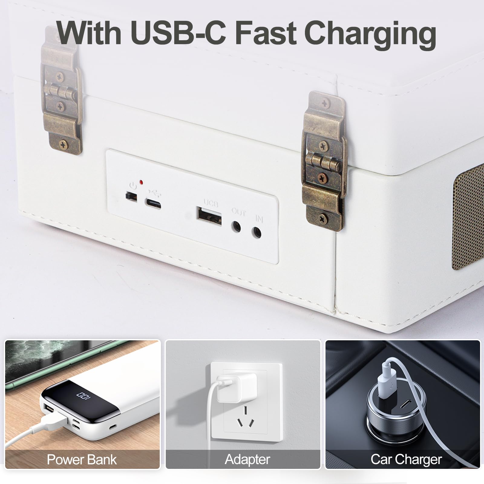 Portable CD Player for Home，Retro Suitcase CD Player with Bluetooth 5.0,HI-FI Speakers Rechargeable Desktop CD Player for Gifts