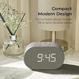 i-box Lite Alarm Clock Bedside FM Radio USB Charging 5 Display Dimmer Grey view 2