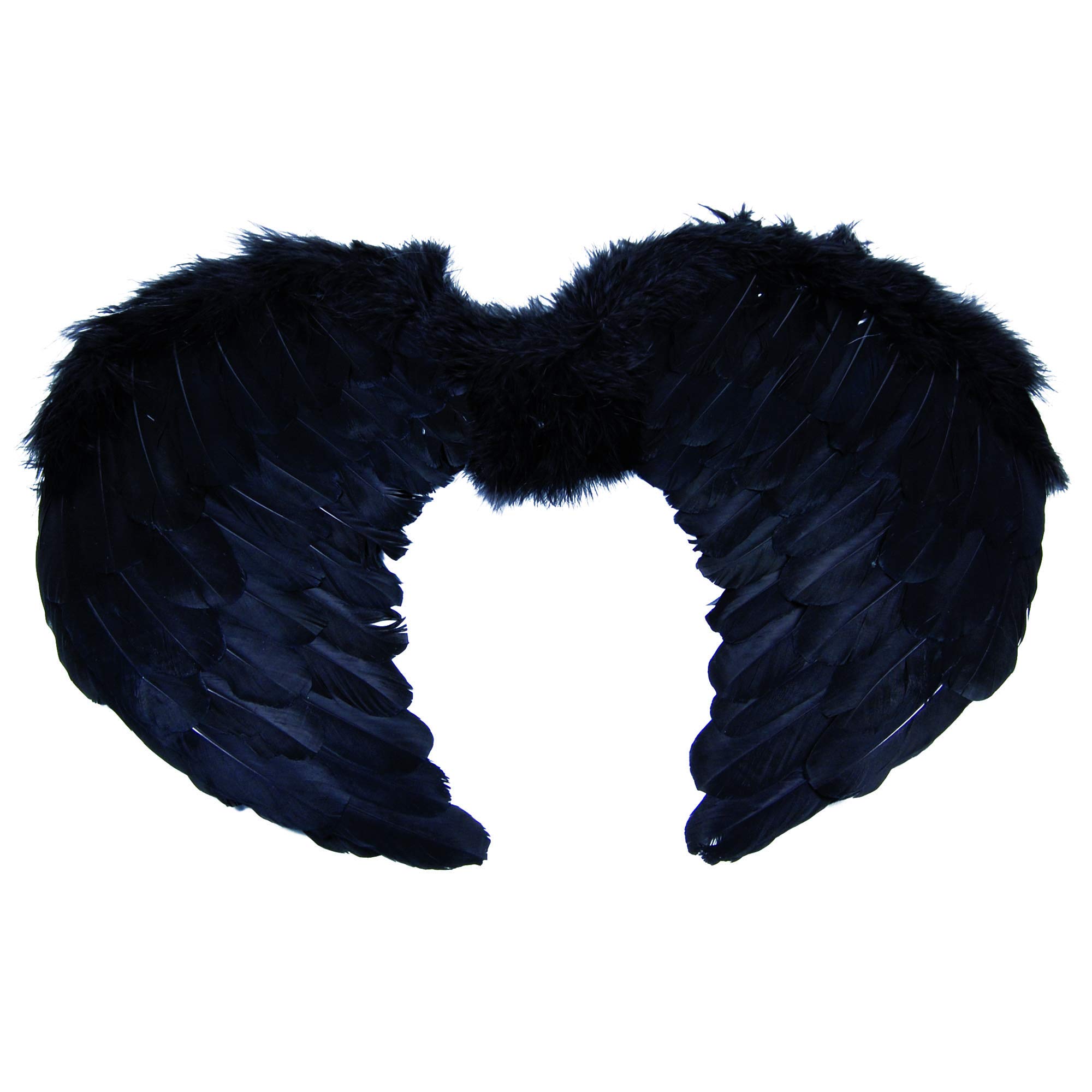 Kids Feathered Fancy Dress Angel Fairy Cherub Wings (Black)