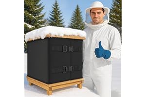 BOBBLET Winter Bee Hive Insulation Wrap for 8 & 10 Frame Hives – 600D Oxford Waterproof & Windproof Reusable Cover with Thermal Protection, Fits 1 Deep + 1 Medium Boxes, 79" x 18" Durable Beekeeping Supplies