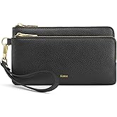 Kattee RFID Wallet Women, Leather Wristlet Wallets for Women, Slim Clutch Purses, with Credit Card Holder