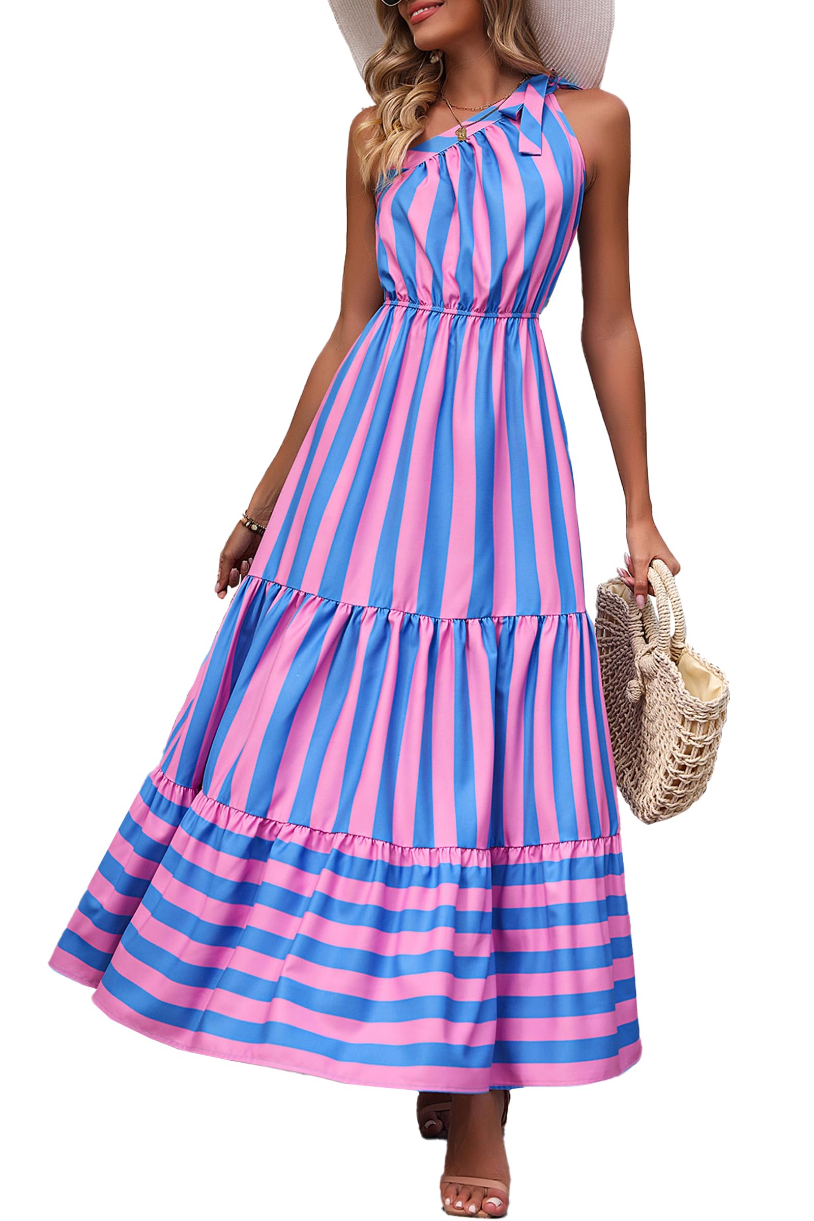 Knotted Single Shoulder Maxi Dress main image 0