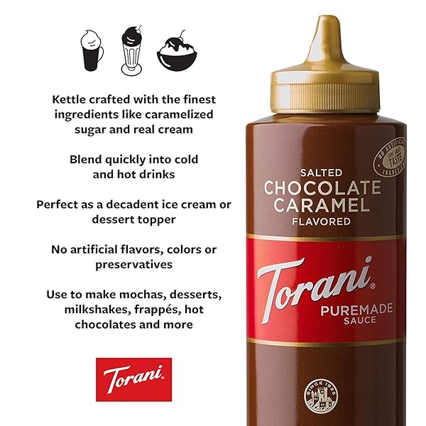 TORANI PUREMADE SAUCE, SALTED CHOCOLATE CARAMEL, 16.5 OUNCES