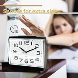 A5 Silent Non-Ticking Bedside Alarm Clock Analogue Nightlight Snooze Battery view 4