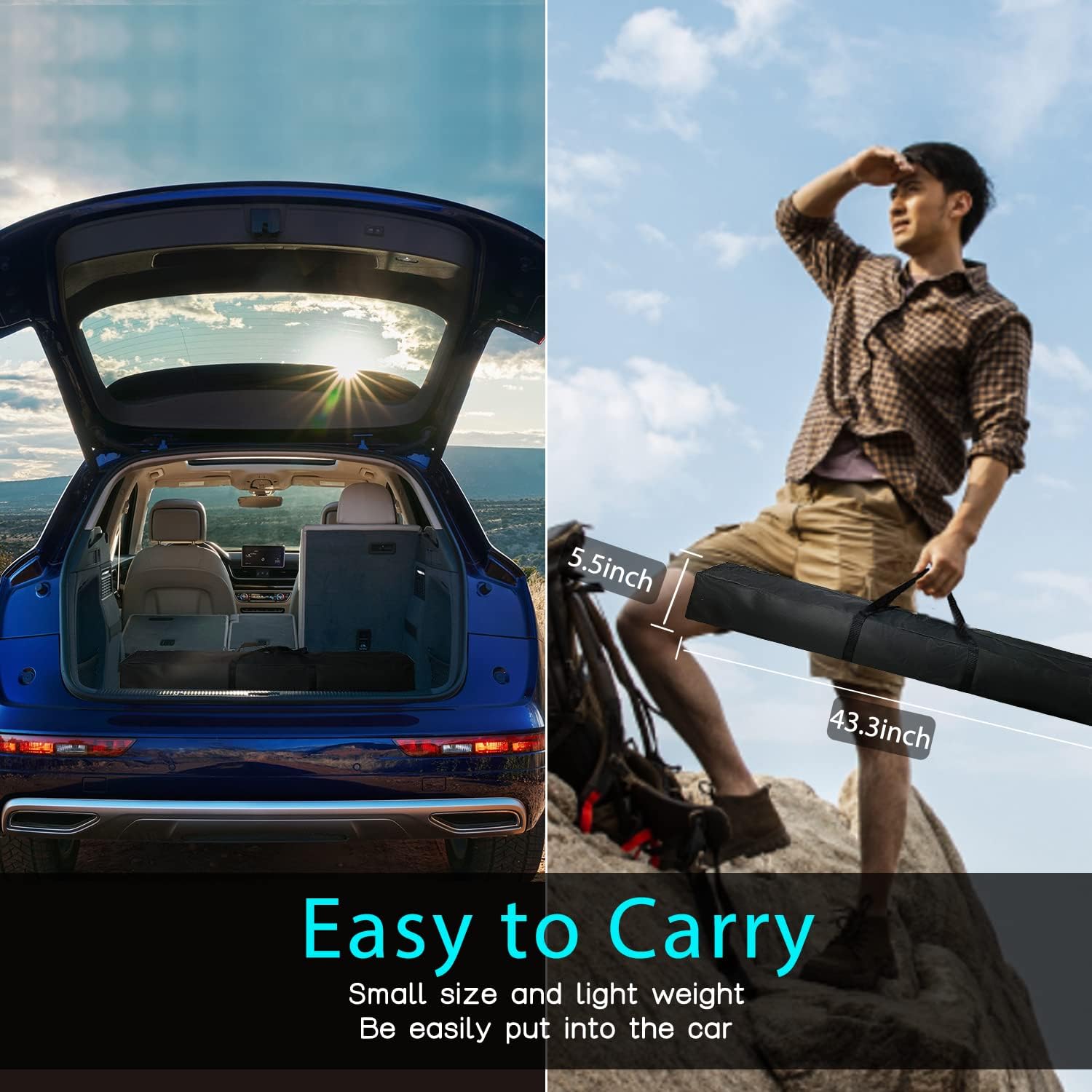 Projector Screen and Stand 150 inch Large Outdoor Projection Screen 16:9 HD 4K Portable Projection Movie Screen with Carry Bag Foldable Anti Crease Windproof Design for Home Theater Backyard Cinema