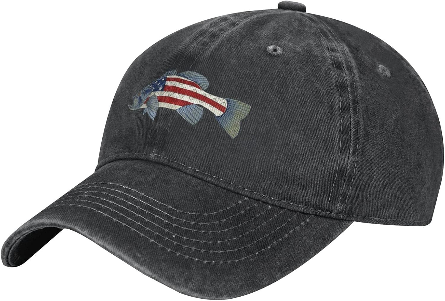 Bass Fishing Hats for Men，100 Cotton Ball Hat Adult