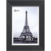VCK 5x7 Picture Frame, Black Wooden Photo Frames for Wall Hanging Gallery or Tabletop Display, 1 Pack