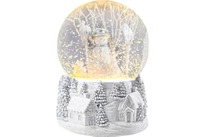 BDOR Snowman Christmas Snow Globe with Music, Battery Operated Light Up Color Changing Musical LED Snowman Winter Scene, 3.94x3.94x5.12 inches Christmas Decor for Home, Holiday Tabletop Centerpiece, Gifts