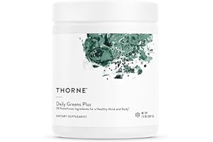 THORNE - Daily Greens Plus - Comprehensive Greens Powder with Matcha, Spirulina, Moringa and Adaptogen, Mushroom and Antioxidant Blends - Refreshing, Mint Flavor 7.3 Oz - 30 Servings