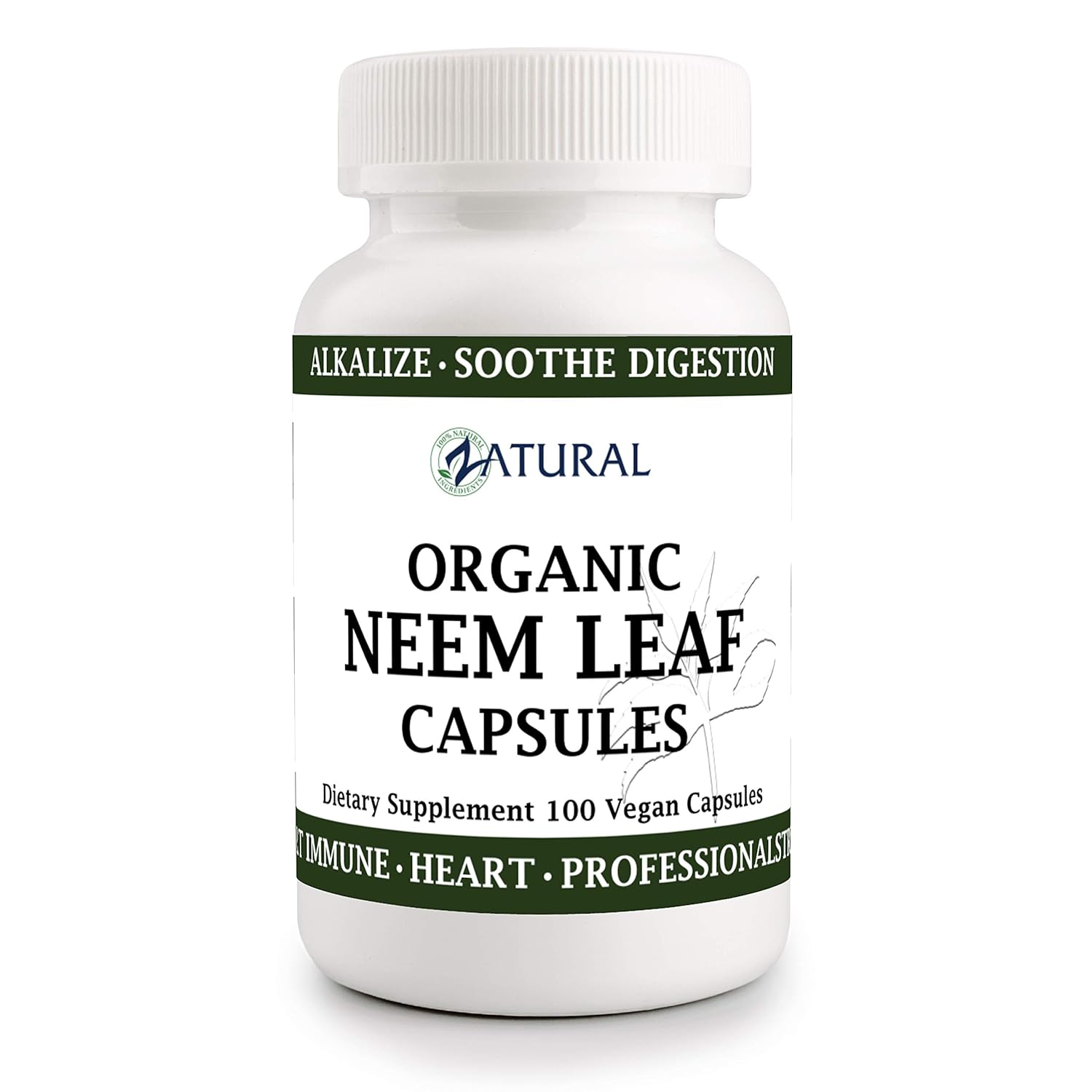 Organic Neem Leaf Capsules USDA Certified Organic (100 Capsules
