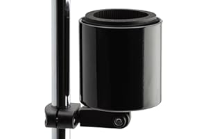 Kroozie Deluxe Bike Bottle Holder – Universal, Stainless Steel Bike Cup Holder for Handlebars – For Vertical or Angled Bars & Drinks up to 48 Oz. – Stroller, Cruiser, & Ebike Accessories