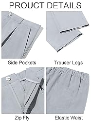 Runcati Mens Casual Pants Elastic Waist Lightweight