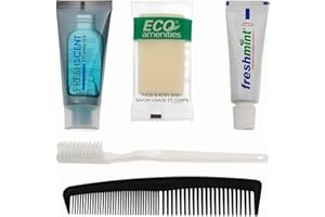 Moda West 96 Hygiene Kits - Bulk Case Wholesale Deluxe Toiletries for Men, Women, Travel, Charity, Includes Shampoo, Deodorant, Toothpaste, Razor, More, Homeless Shelters, Donations, Hotels, Travel