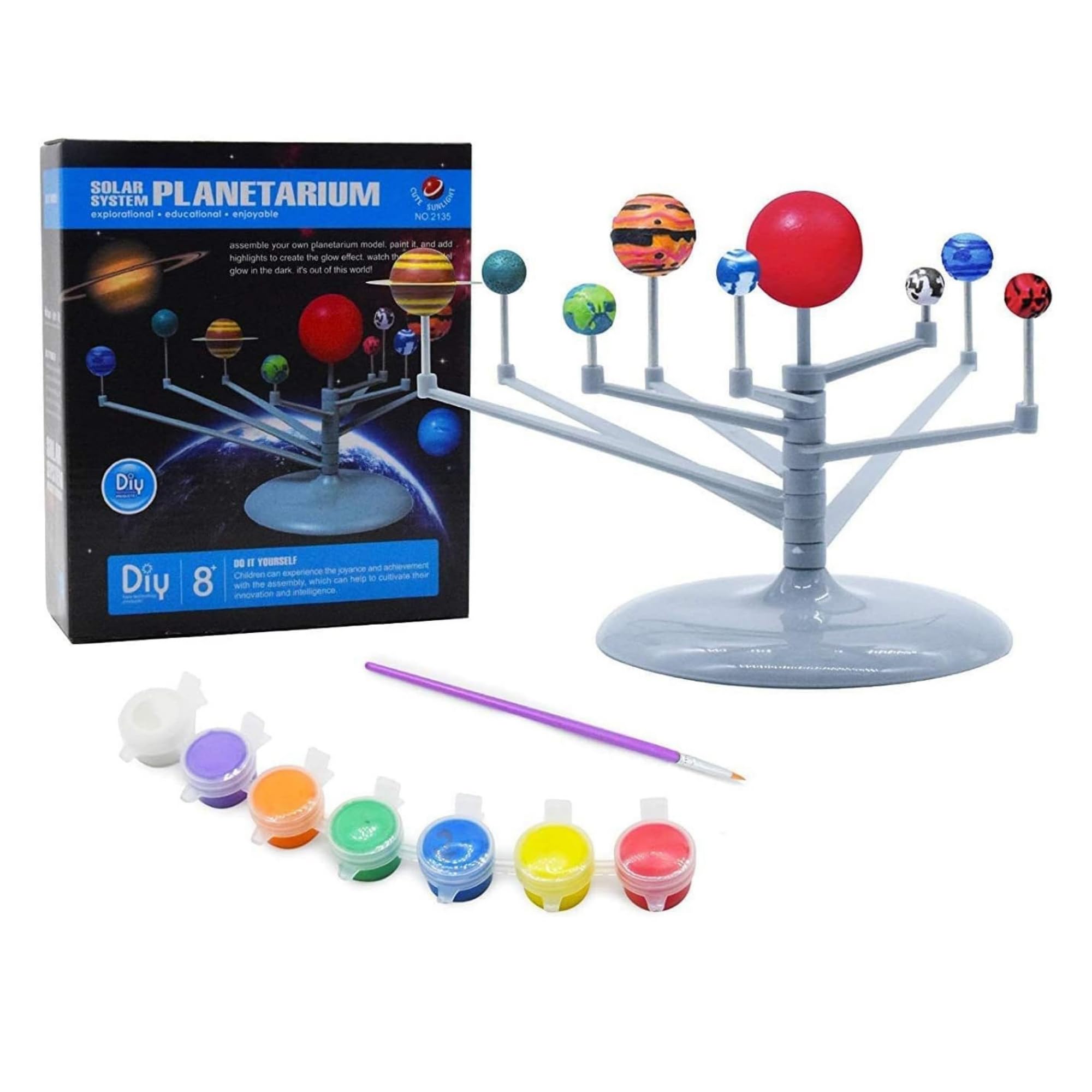 Solar System Model Kit Glow in Dark Planetarium 3D Planets for Kids, Space Toys and Science Kit for Kids Age 8+, Astronomy Gifts, Planet Toys, Space Gifts for Kids, Educational DIY Activity Set