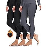 ZUTY 3 Pack Thermal Long Johns Fleece Lined Leggings for Women Underwear Tights Warm Winter Base Layer Pants