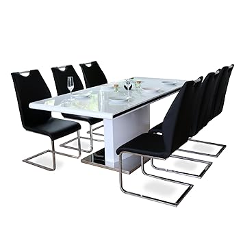 設置代無料 伸長 スチール ダイニングセット ホワイト 160 200 食卓 設置代無料 伸長 スチール ダイニングセット ホワイト 160 200 食卓