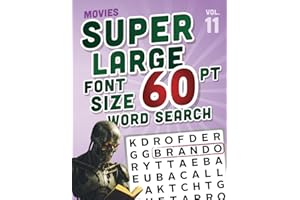 SUPER LARGE FONT SIZE 60 pt Movies WORD SEARCH: Easy-to-Read Word Searches for Seniors and Low Vision Puzzle Lovers, vol. 11