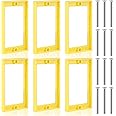 Tinoaly 6pcs 1/4 Inch Single Gang Outlet Box Extenders, Yellow, Plastic, Includes 6 Extenders & 12 Screws, Not Water Resistan