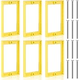 Tinoaly 6pcs 1/4 Inch Single Gang Outlet Box Extenders, Yellow, Plastic, Includes 6 Extenders & 12 Screws, Not Water Resistan