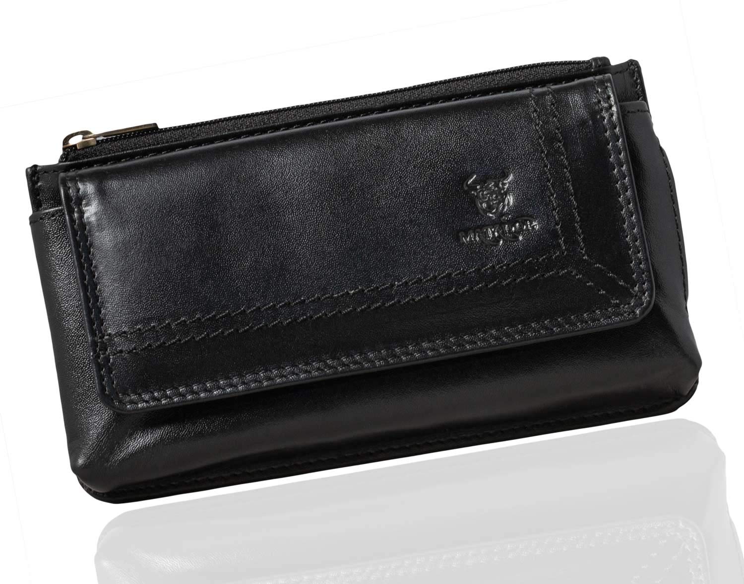 Matador Cell Phone Holster Leather Belt Bag, Hand-made for Mobile Phones up to 6.9 Inches (Black)