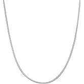 Kooljewelry Sterling Silver 1 mm Round Snake Chain Necklace (18 inch)
