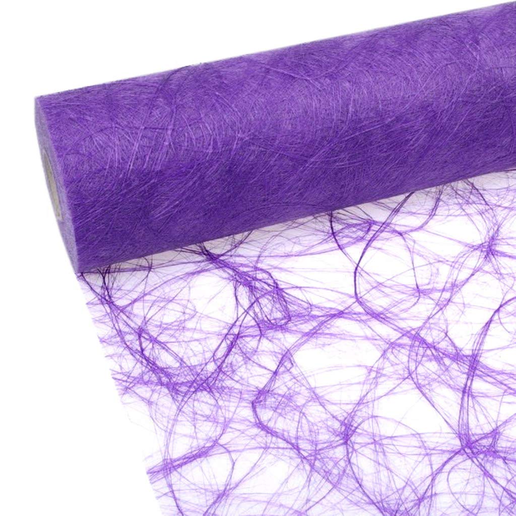 Deko und Band Sizoweb, table runner, 25 metre roll with 100 decorative hearts, 20 cm wide, lilac