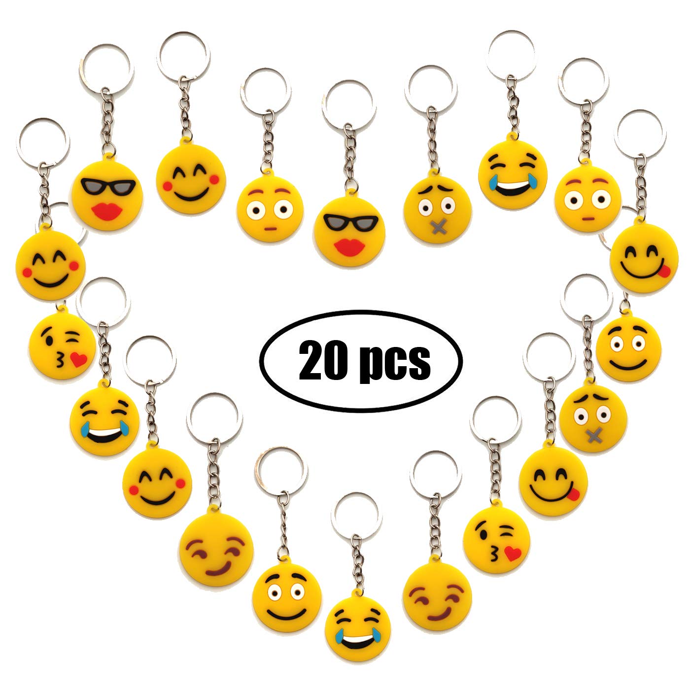 Yuchisx Emoji Keyrings Pack Of Lovely Emoji Emoticon Key Ring For Kids Kids Party Favors Supplies Bag Decorations Buy Online In Aruba At Aruba Desertcart Com Productid