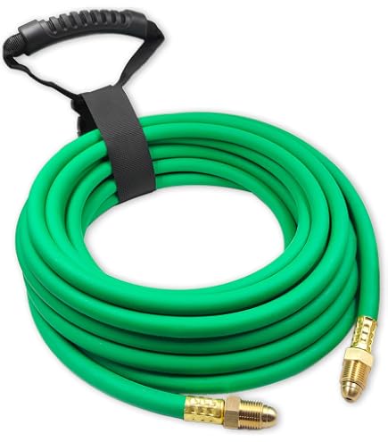 STARTECHWELD 100 FT Argon Gas Hose, Inert Gas Welding Flowmeter 1 4 5 8 X18 Male Npt Fittings Inert Hose 100 Feet Ah 100 G