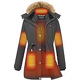 Doumern Official Graphene Women Heated Parka Jacket with 18400 mAh Battery Pack