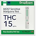 10 Pack - DrugExam (THC) 15 Marijuana Test. Testing Strip.Urine. Test Strips.