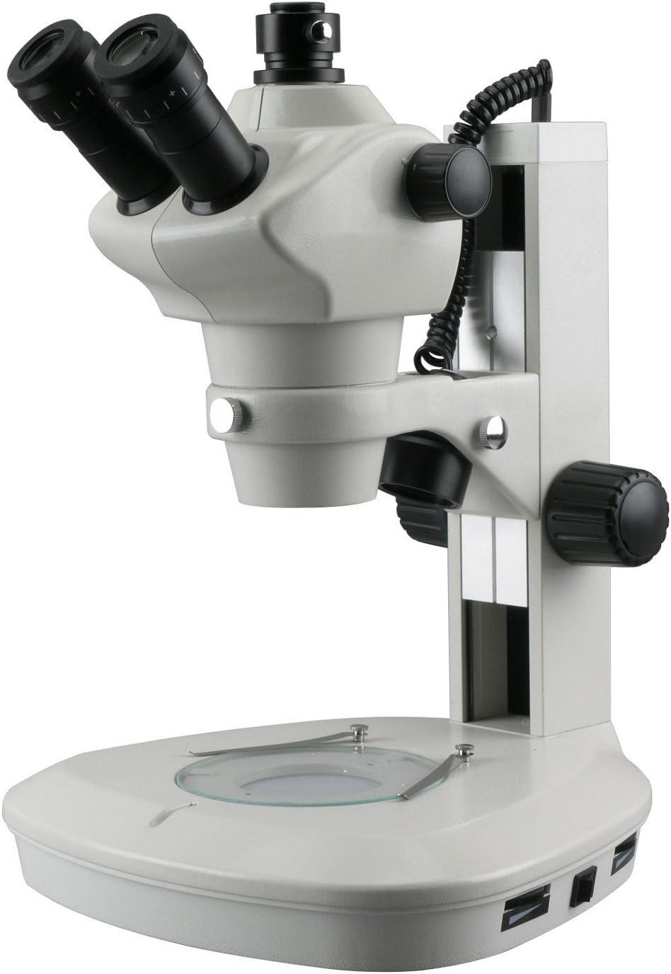 AmScope 8X-50X Track Stand Zoom Stereo Microscope with 2 LED Lights & 720p Wi-Fi Camera