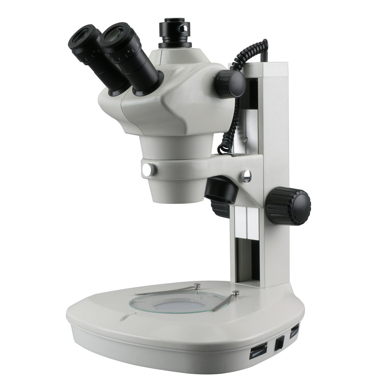 AmScope 8X-50X Track Stand Zoom Stereo Microscope with 2 LED Lights & 720p Wi-Fi Camera