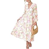 Sissyaki Womens Long Sleeve Summer Maxi Dress 2026 Floral Dress Spring Wedding Guest Dress